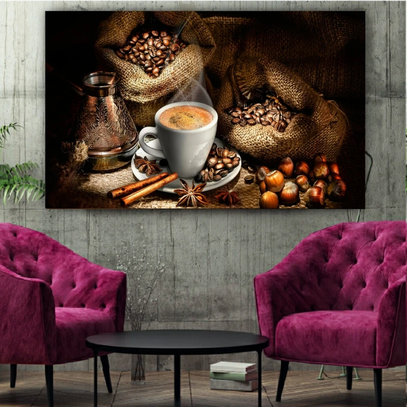 تابلو بوم طرح قهوه مدل فنجان قهوه کد SDB665