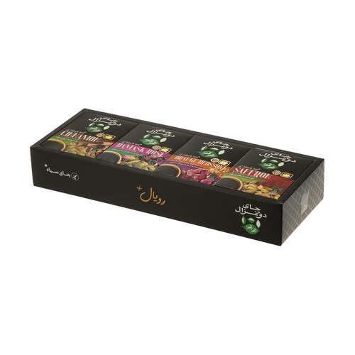 چای سیاه طعم‌دار دو غزال - 100 گرم مجموعه 4 عددی