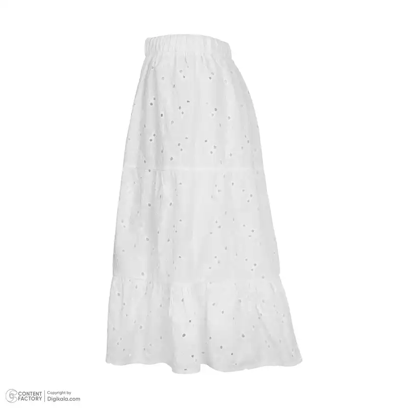 دامن چیندار زنانه مدل 101 رنگ سفید