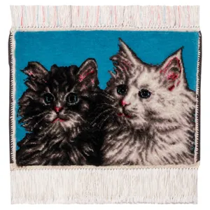  فرش دستباف دیوارکوب سی پرشیا مدل دو بچه گربه کد 902788