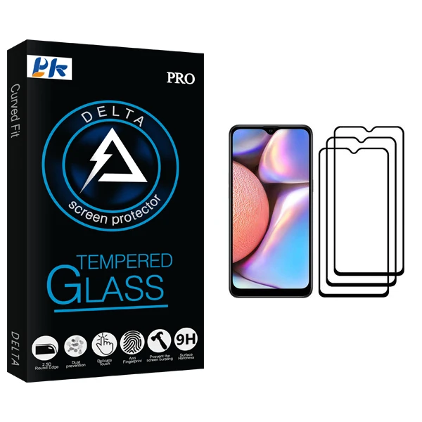 محافظ صفحه نمایش پی کی مدل Delta Glass مناسب برای گوشی موبایل سامسونگ Galaxy A10s بسته سه عددی