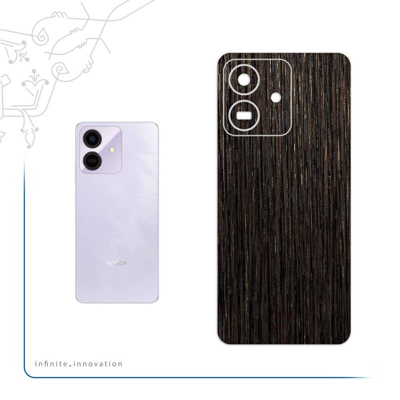 برچسب پوششی ماهوت مدل Dark-Gold-Stripes-Wood مناسب برای گوشی موبایل آنر Play 10