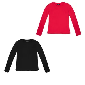 تی شرت آستین بلند دخترانه مدل L-118 بسته 2 عددی