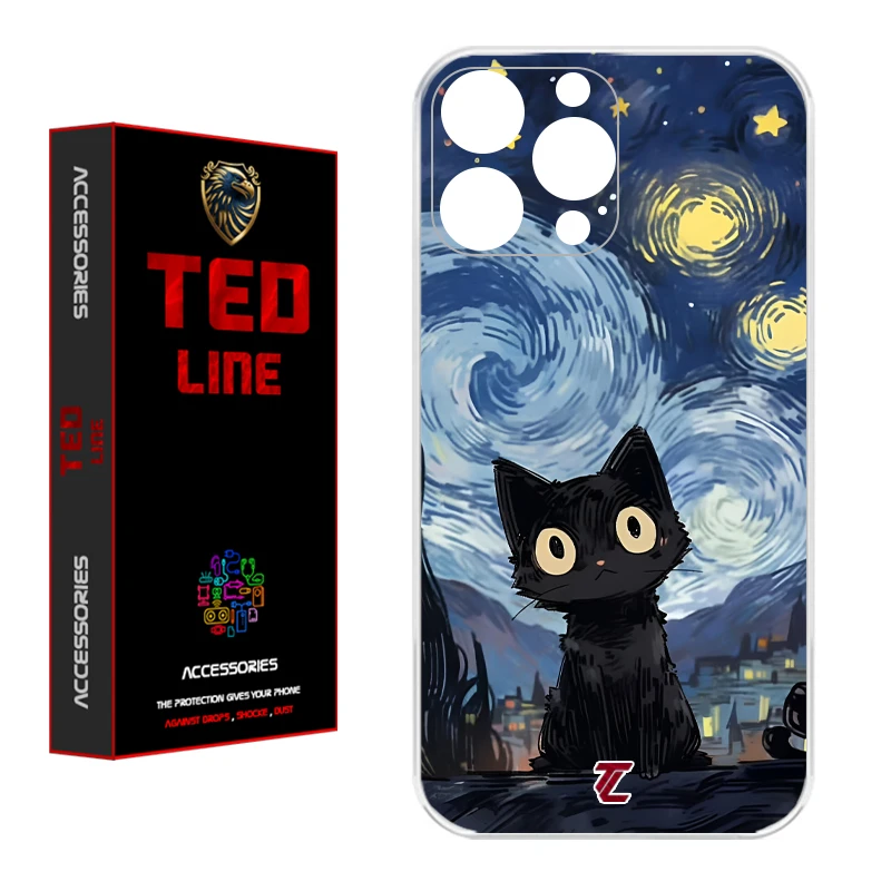 کاور تدلاین طرح گربه سیاه کد 1147 مناسب برای گوشی موبایل اپل Iphone 12 Pro Max