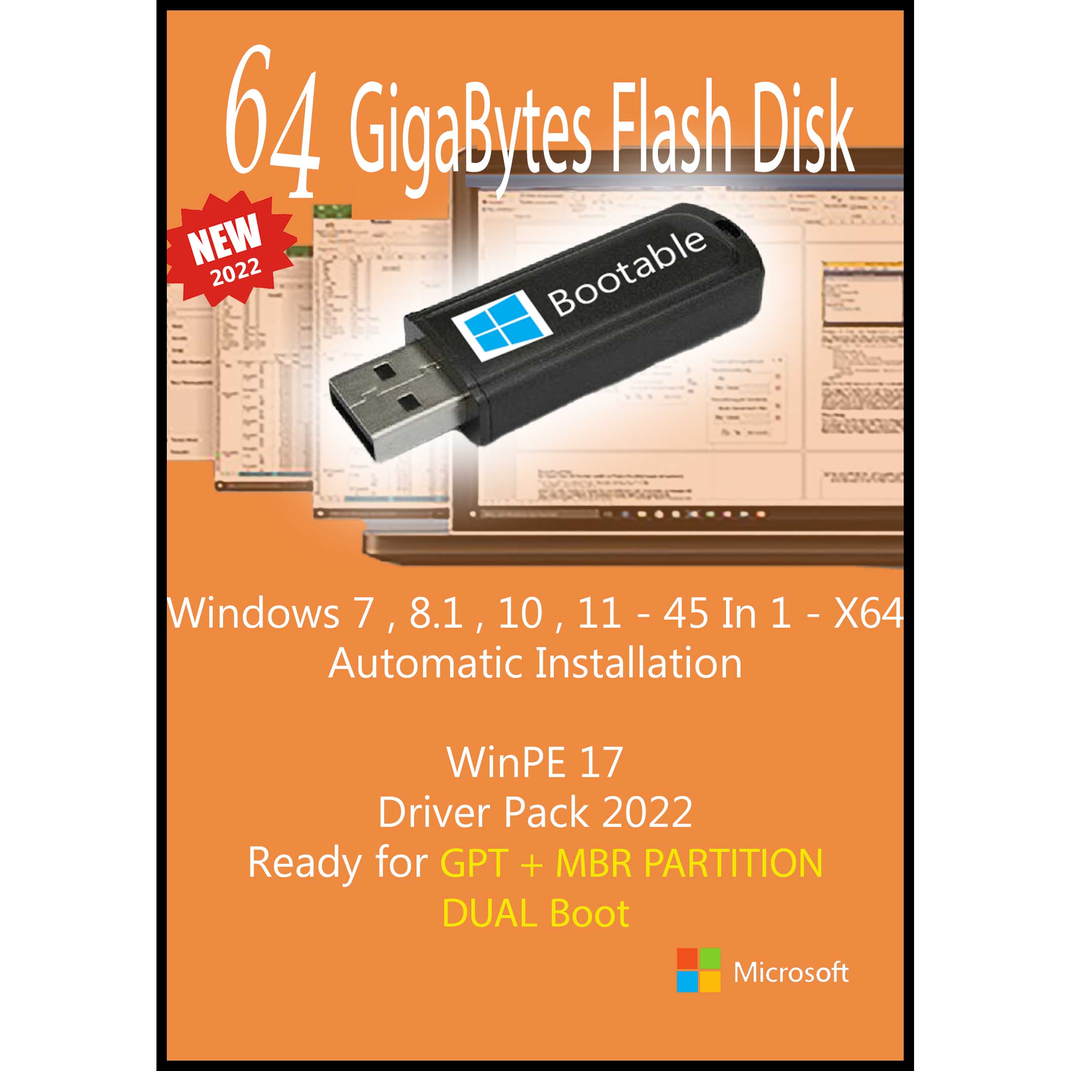 سیستم عامل Windows 7 8.1 10 11 - 45 In 1 - X64 - Driver Pack 2022 نشر مایکروسافت