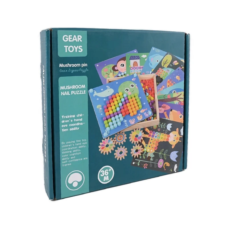 بازی آموزشی مدل پازل میخی چرخ دنده ای