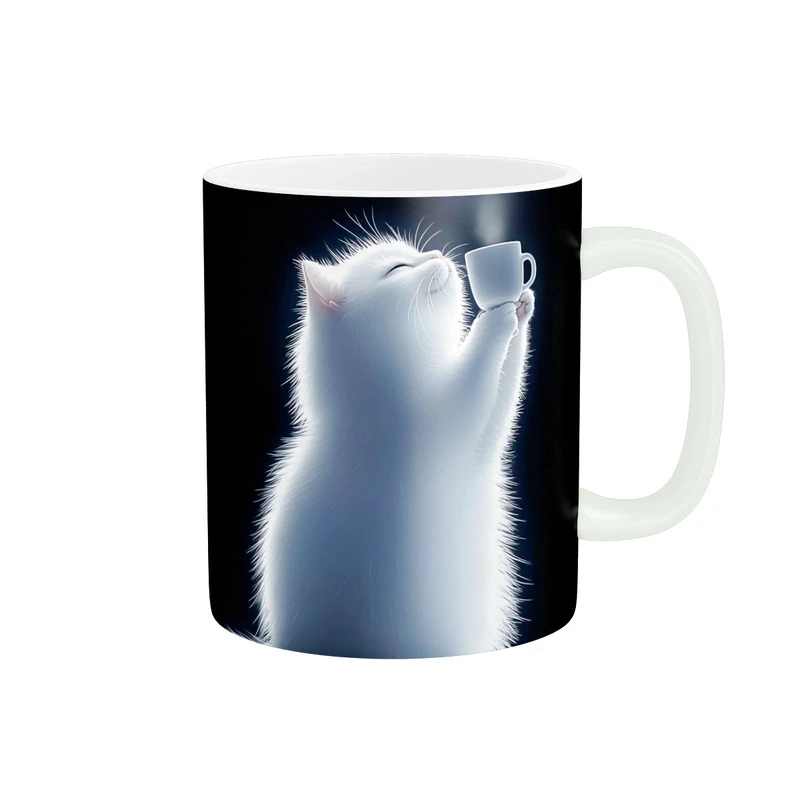 ماگ پاد آفرین مدل گربه کیوت و فنجان چایی کد 946