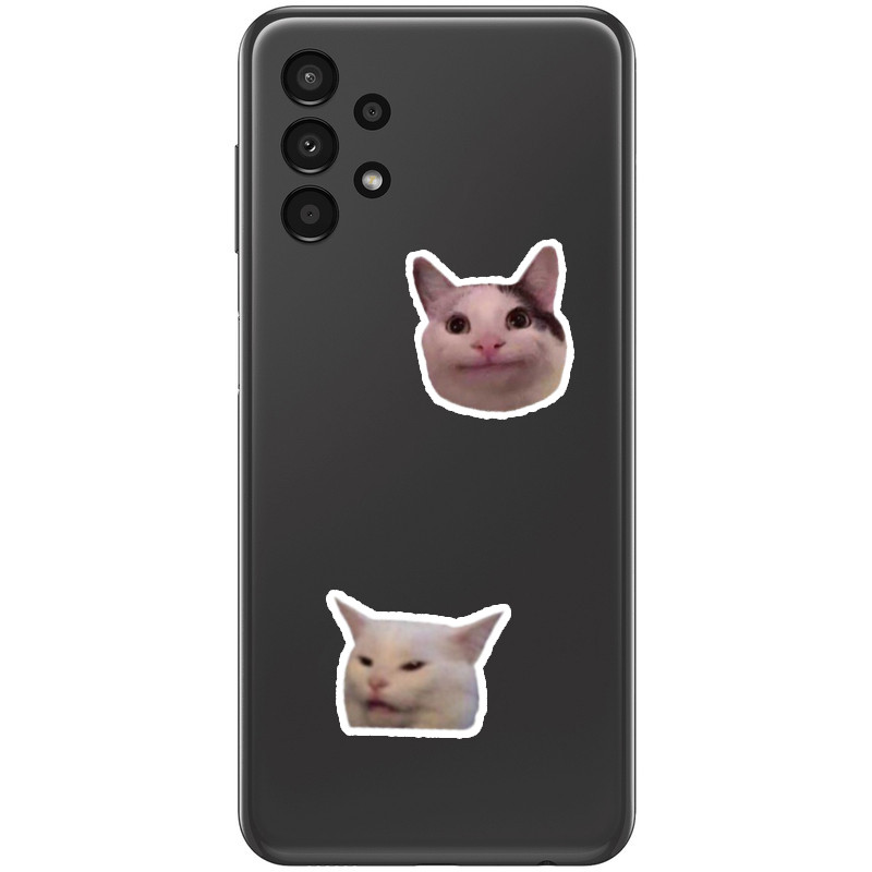 استیکر لپ تاپ و موبایل گوفی طرح گربه با مزه مدل Funny Cats 1 مجموعه 4 عددی