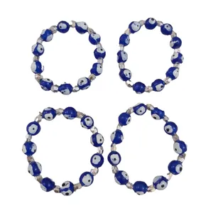 دستبند مدل کشی طرح چشم نظر کد chnaz112 بسته 4 عددی 