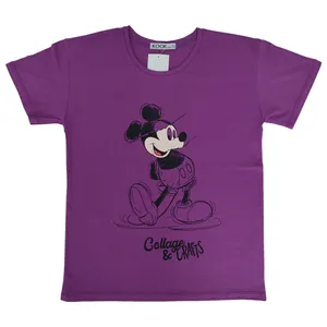 تی شرت آستین کوتاه زنانه مدل  میکی موس  رنگ بنفش