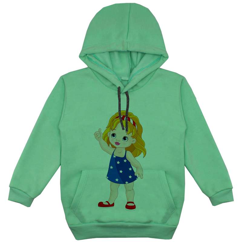 هودی دخترانه مدل دختر F126 رنگ سبز 