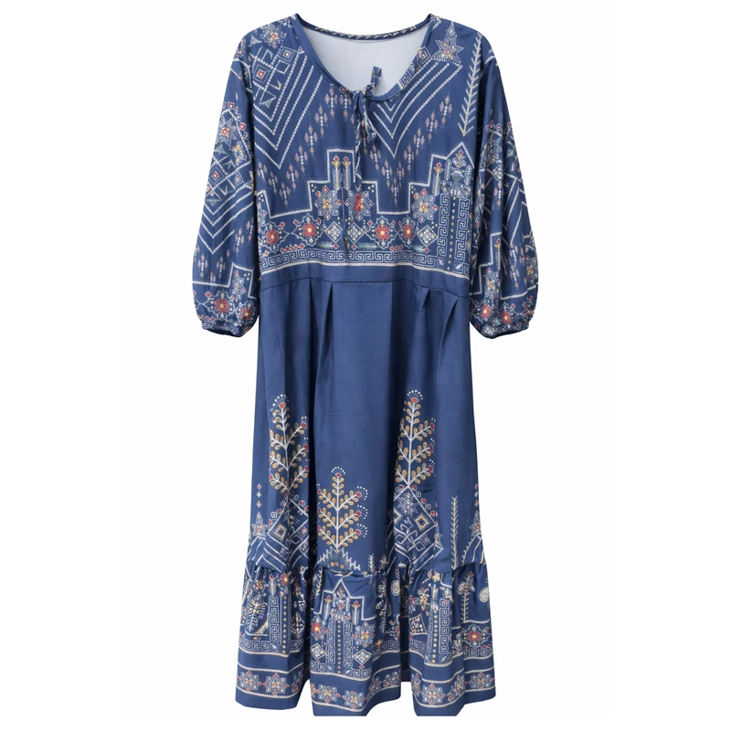 پیراهن ساحلی یقه بندی زنانه مدل کامپیوتری