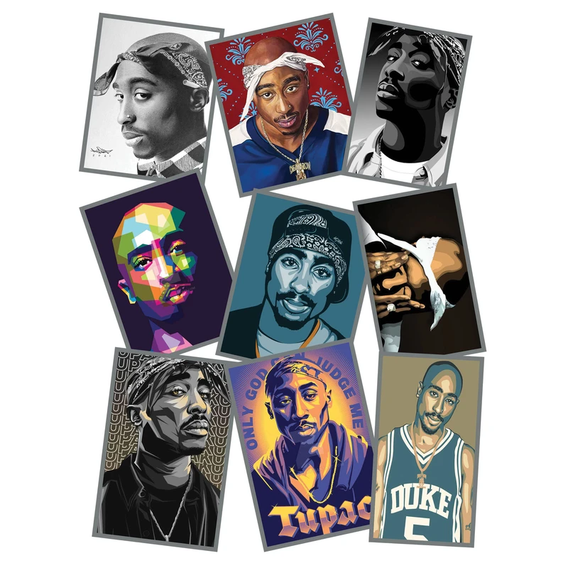 استیکر لپ تاپ طرح توپاک کد 2115 مجموعه 9 عددی