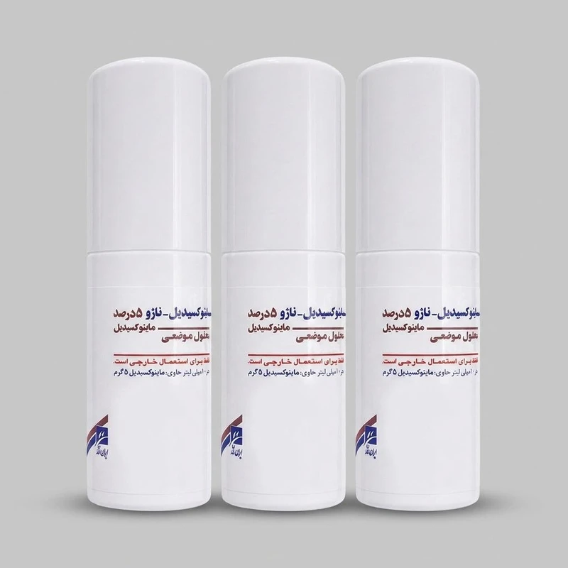 لوسیون تقویت کننده مو ناژو مدل ماینوکسیدیل 5 درصد مناسب برای انواع مو حجم 60 میلی لیتر بسته 3 عددی
