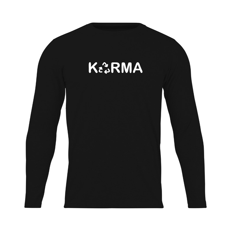 تی شرت آستین بلند مردانه مدل karma_NC1_0387 رنگ مشکی