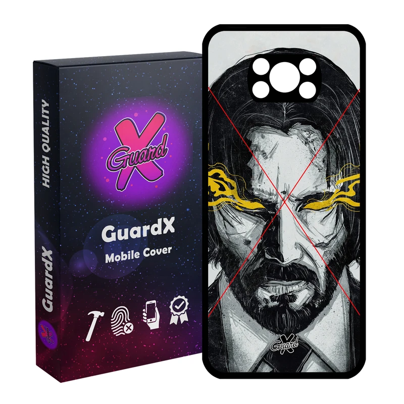 کاور گارد ایکس طرح John Wick مدل Glass10158 مناسب برای گوشی موبایل شیائومی Poco X3 Pro
