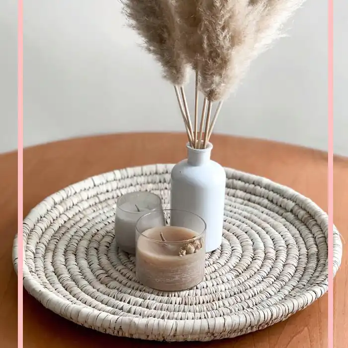 سینی حصیری مدل کپو طرح داز کد 40CM