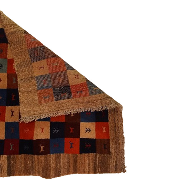 گبه فرش دستباف یک ونیم متری مدل بافت قشقای شیراز کد NKP.Z.N/34