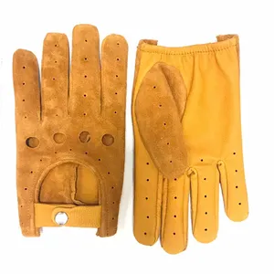 دستکش مردانه چرم مون مدل suede triiton