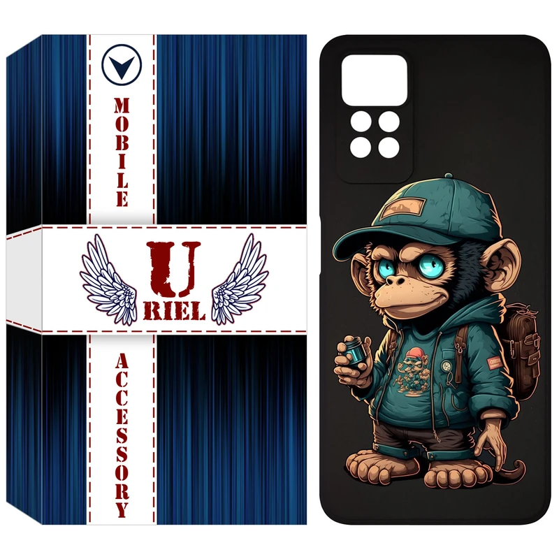 کاور یوریل قاب مدل KSH کد 36 طرح میمون مناسب برای گوشی موبایل شیائومی Redmi Note 12 Pro 4G