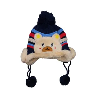 کلاه بافتنی بچگانه مدل خرسی تو خز 002