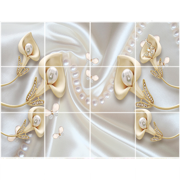 تایل سقفی طرح سه بعدی گل شیپوری کد 3D1979-12 سایز 60x60 سانتی متر مجموعه 12عددی
