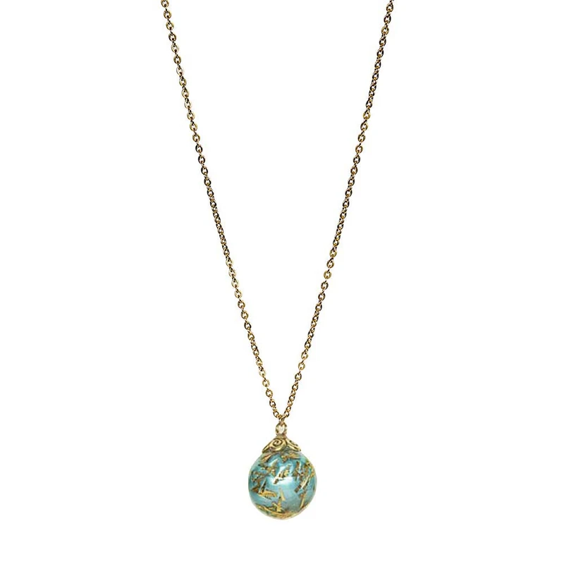 گردنبند زنانه آلتین هنر مدل براده گوی فیروزه