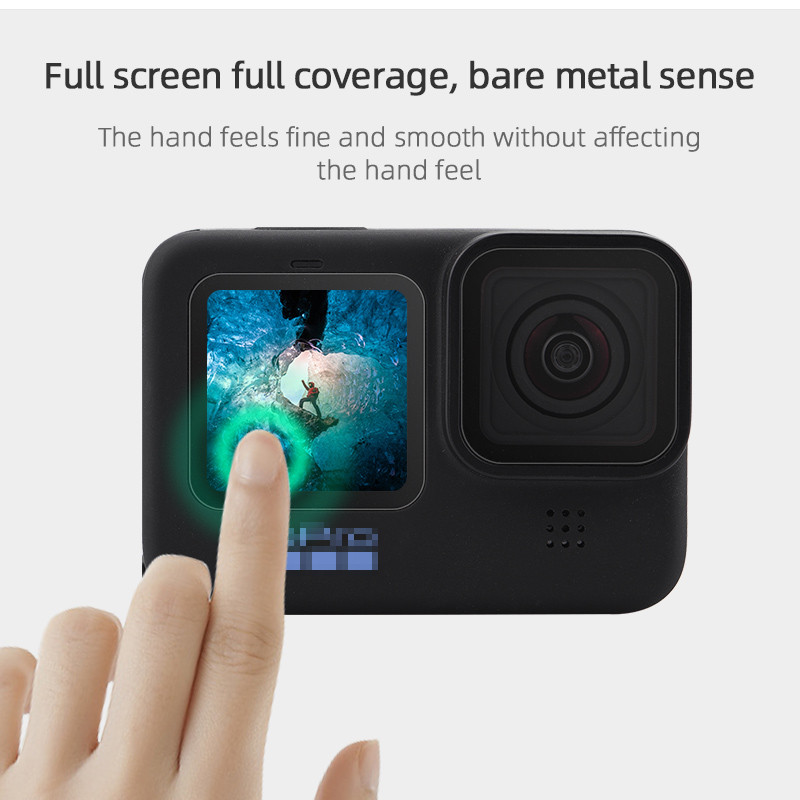 محافظ صفحه نمایش و لنز دوربین مدل He10 مناسب برای دوربین ورزشی گوپرو Hero 10 / 11 مجموعه 3 عددی