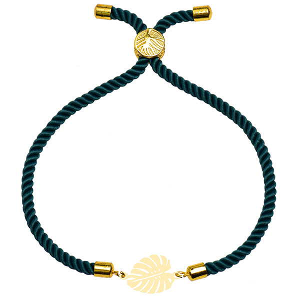 دستبند طلا 18 عیار دخترانه کرابو طرح برگ انجیر مدل Krd1659