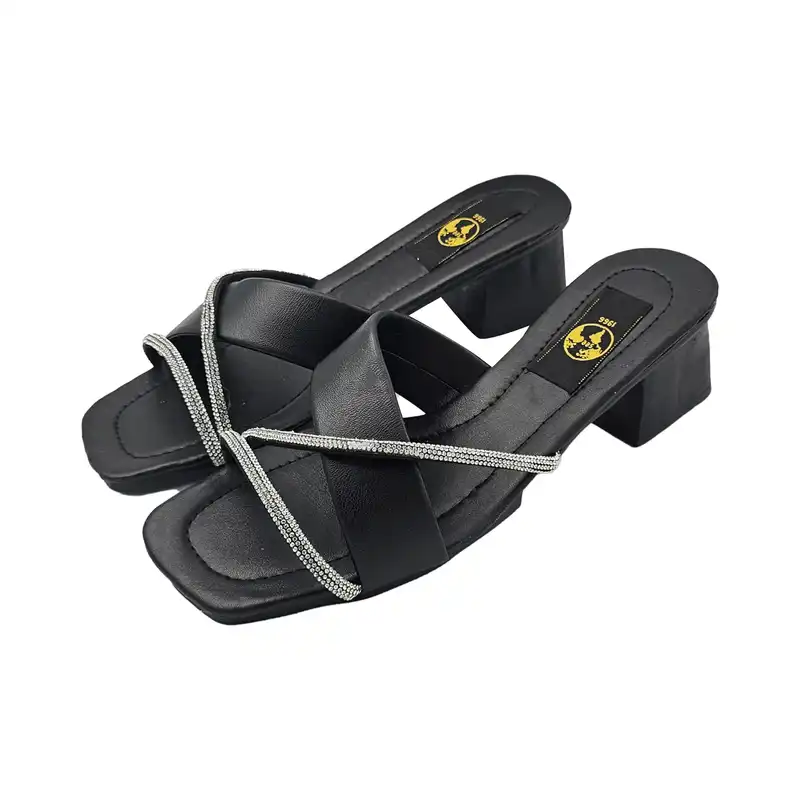 صندل زنانه سیی مدل شاین نگین دار کد 2094