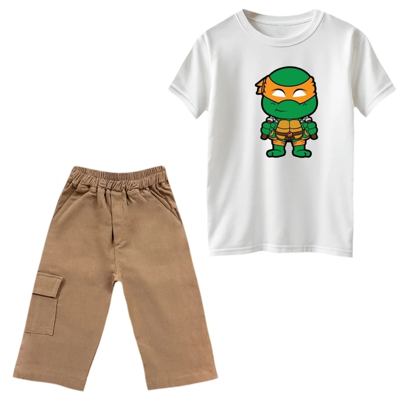 ست تی‌شرت و شلوارک پسرانه مدل لاکپشت های نینجا کد 14