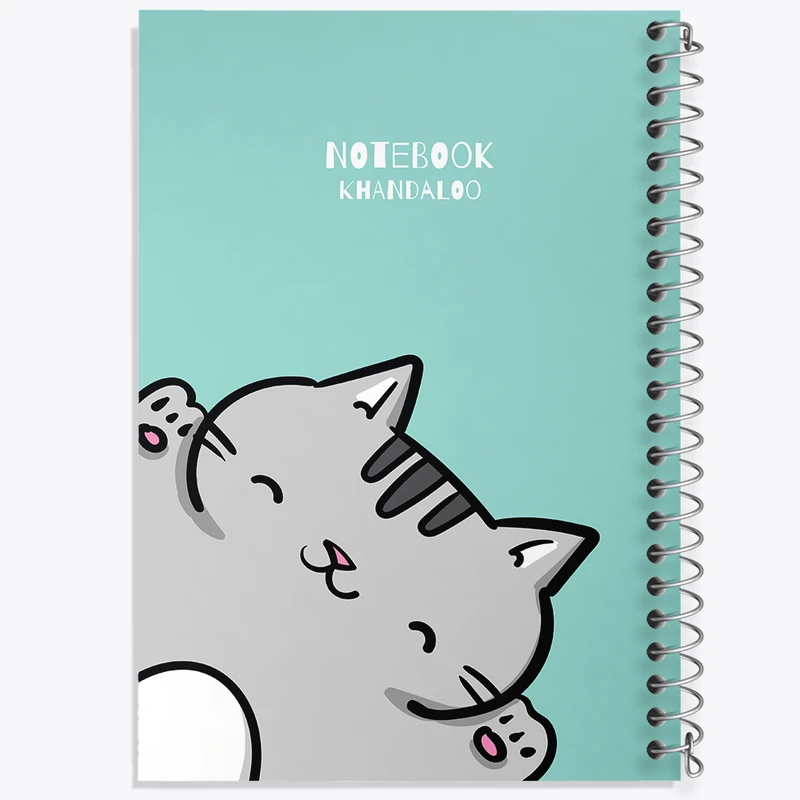 دفتر ژورنال نویسی 50 برگ خندالو مدل نقطه ای طرح گربه کیوت کد N953