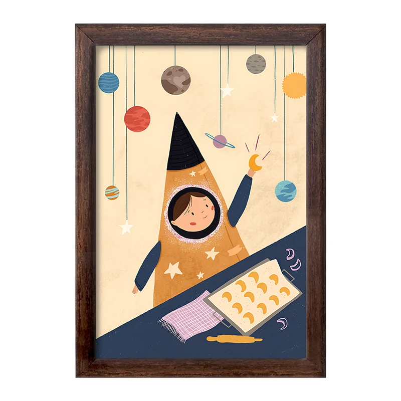 تابلو خندالو طرح دختر عشق ماه شیرینی پز کد F7665