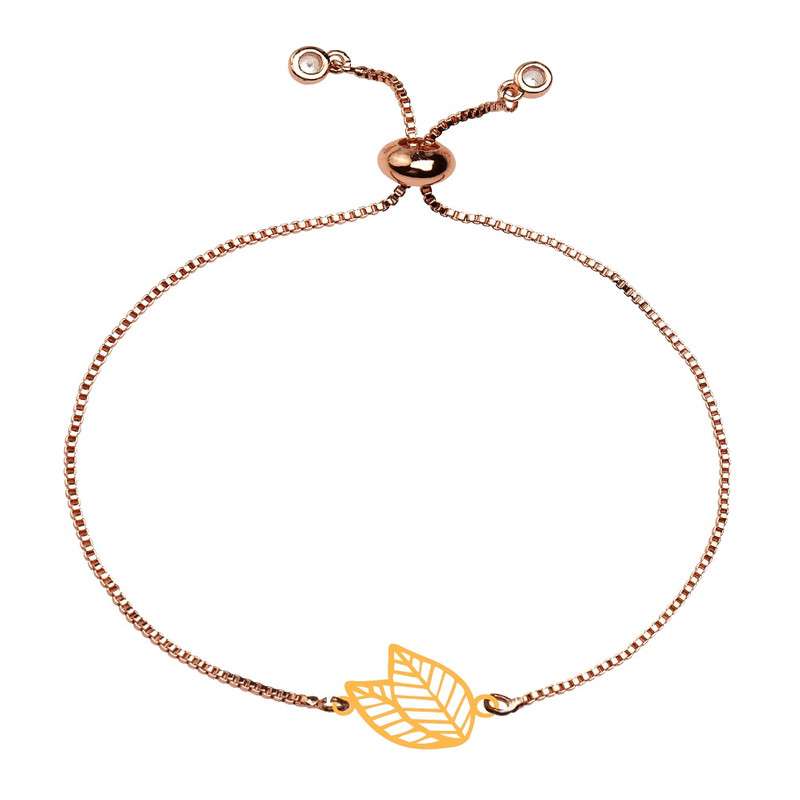 دستبند طلا 18 عیار زنانه الن نار مدل برگ ELN101606