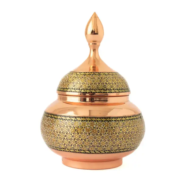 قندان مسی طرح مس و خاتم مدل M39