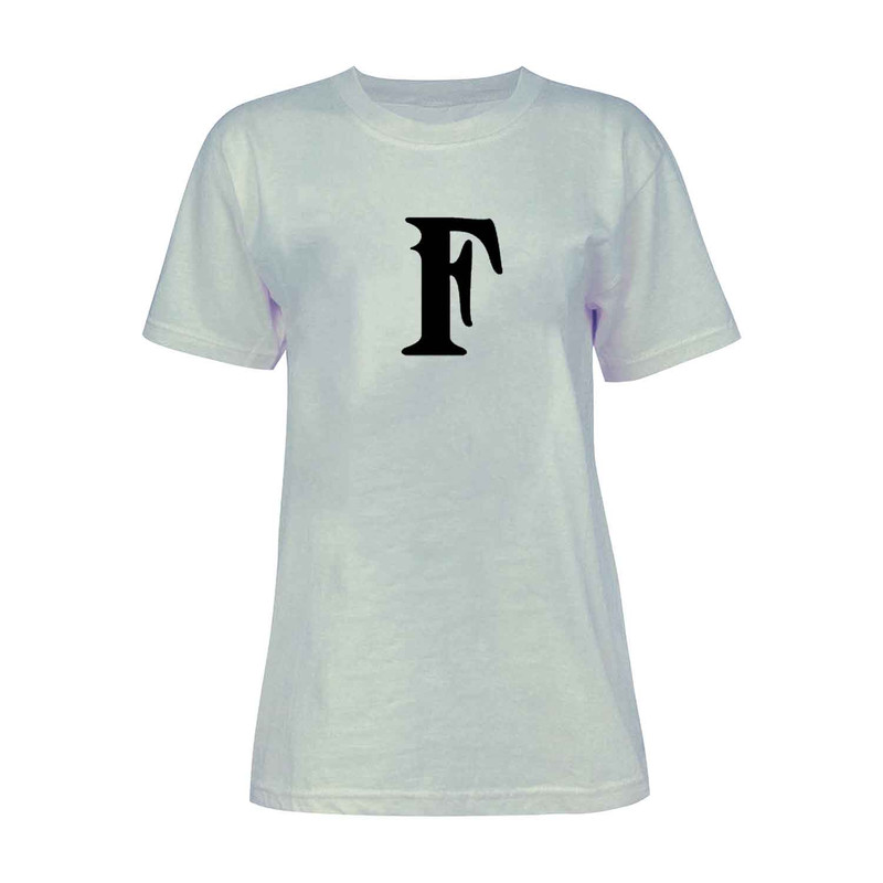 تی شرت آستین کوتاه زنانه مدل حرف F کد L224 رنگ طوسی