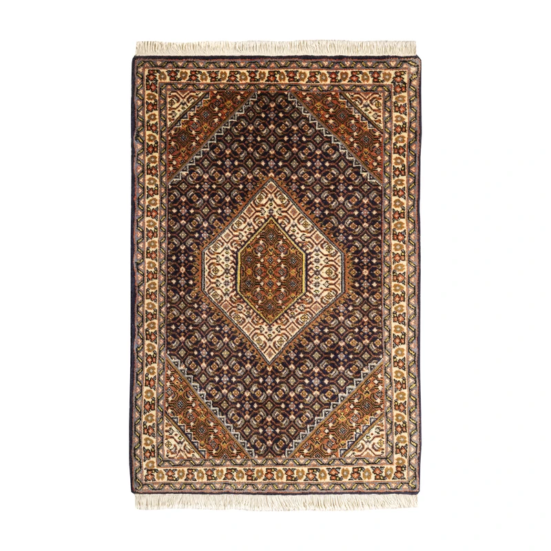 فرش دستبافت 0.7 متری طرح اردبیل کد 29P183P185 زمینه سرمه ای مجموعه دو عددی