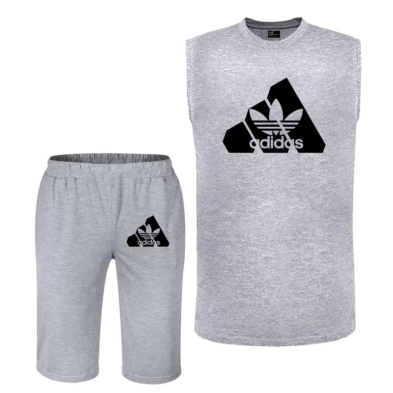 ست تاپ و شلوارک مردانه مدل  B3 رنگ طوسی