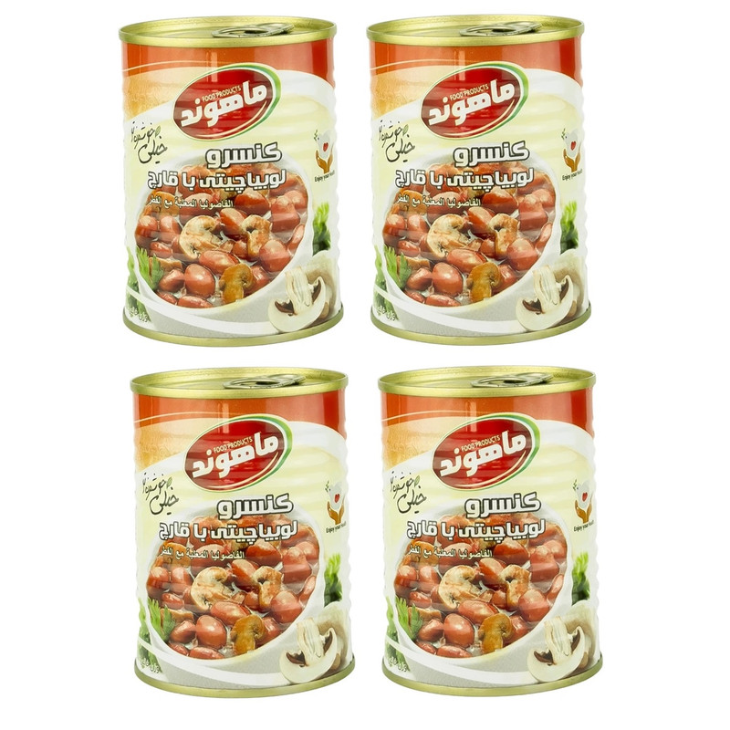 کنسرو لوبیا چیتی با قارچ ماهوند - 350 گرم مجموعه چهار عددی