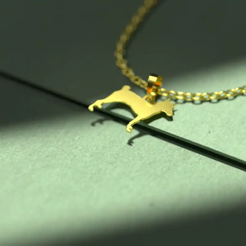 گردنبند طلا 18 عیار زنانه مدوپد مدل سگ کد J3-1-1050