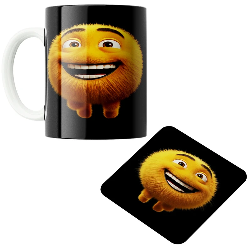 ماگ پاد آفرین مدل ایموجی کد 68 به همراه زیر لیوانی