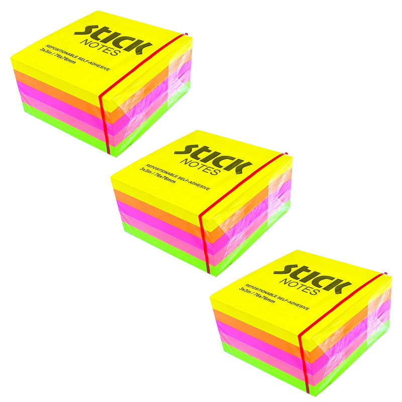 کاغذ یادداشت چسب دار مدل Mo7 سایز 7.6x7.6 سانتی متر بسته 3 عددی