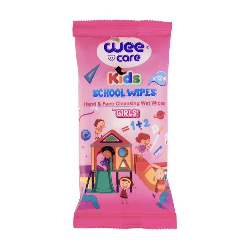 دستمال مرطوب کودک وی کر مدل جیبی Kids Wipes Happy Girls بسته دو عددی 