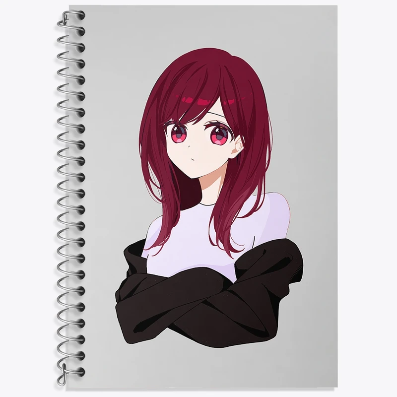 دفتر زبان 50 برگ خندالو مدل سه خط طرح کانا انیمه اوشی نو کو کد 31212