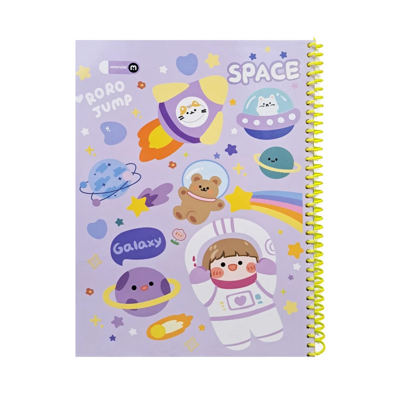 دفتر مشق 40 برگ مکث نوت مدل حاشیه دار طرح پسر فضانورد کد 9414