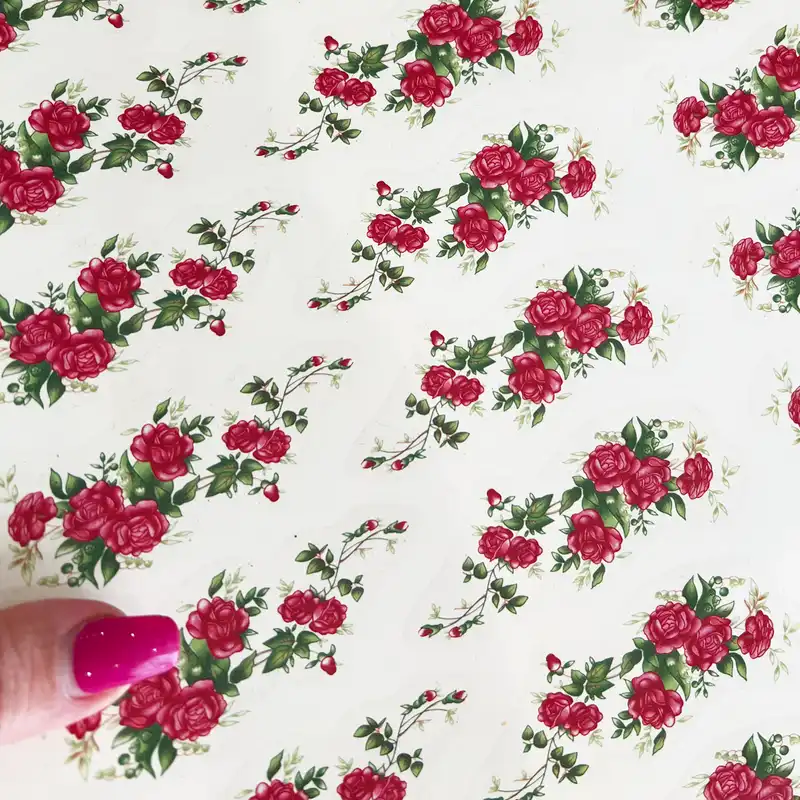 برچسب ترنسفر مدل گل کد mo.12 مجموعه 12 عددی