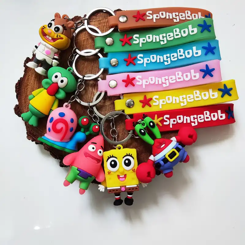 جاکلیدی مدل سیلیکونی طرح باب اسفنجی و دوستان مجموعه 6 عددی