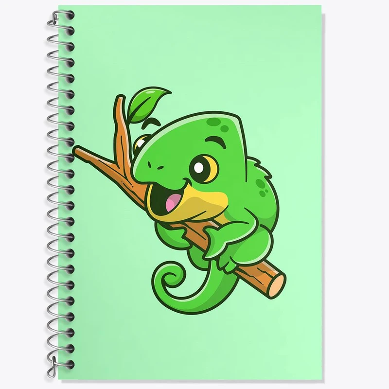 دفتر زبان 50 برگ خندالو مدل دو خط طرح حیوانات بامزه آفتاب پرست کد 29690