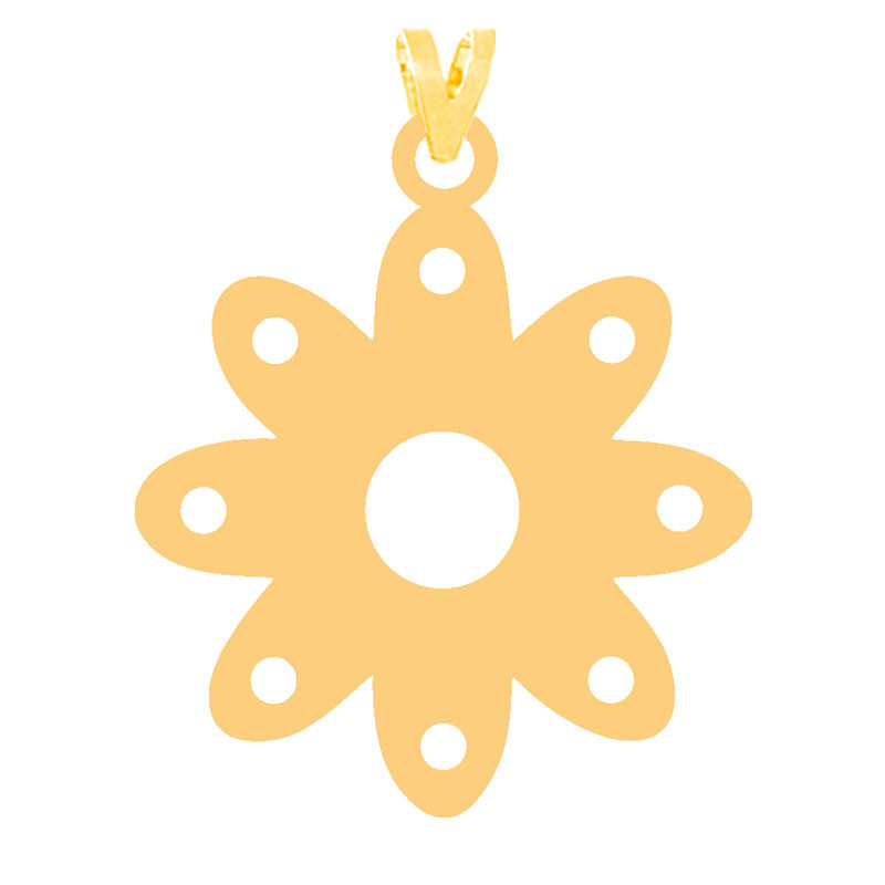 آویز گردنبند طلا 18 عیار زنانه نیکان گلد طرح گل