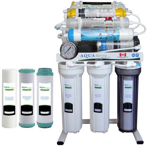 دستگاه تصفیه کننده آب آکوآ اسپرینگ مدل RO - NF2800 به همراه فیلتر مجموعه 3 عددی